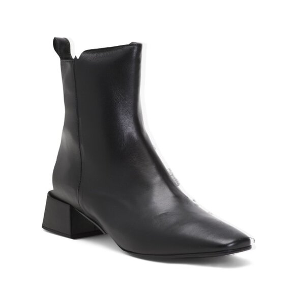 NAPOLEONI Black Leather Booties - Picture 1 of 2
